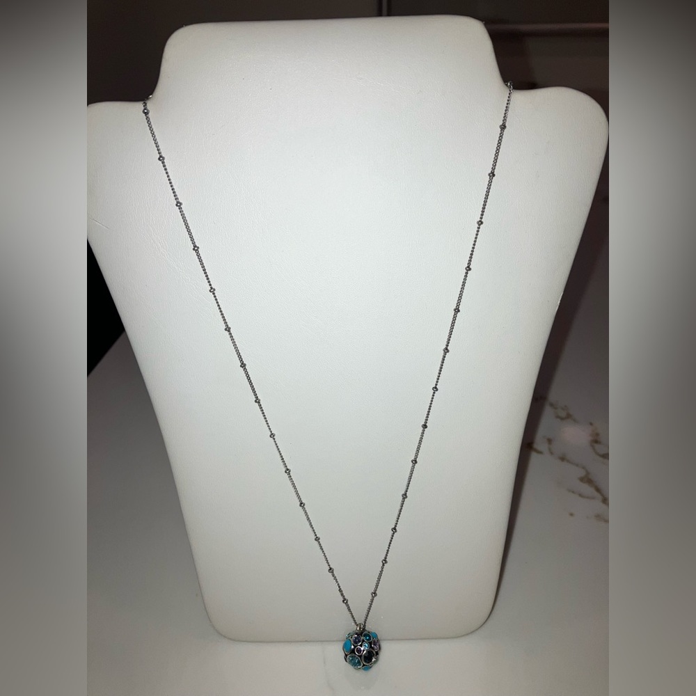 🪩 FOSSIL Multicolored Rhinestone Disco Ball Pendant Necklace 🪩 - Picture 4 of 13